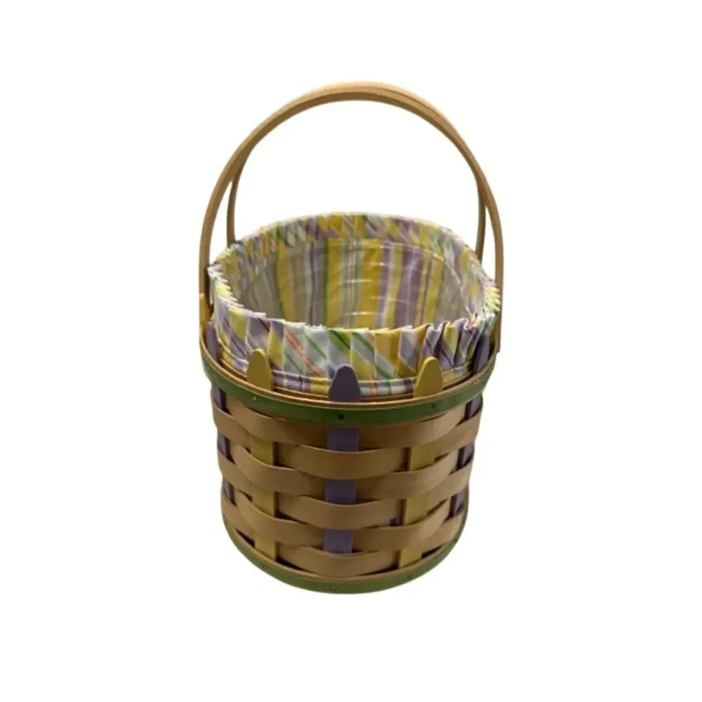 Longaberger 2007 Large Oval Picket Fence Easter Basket Liner Protector Trinket